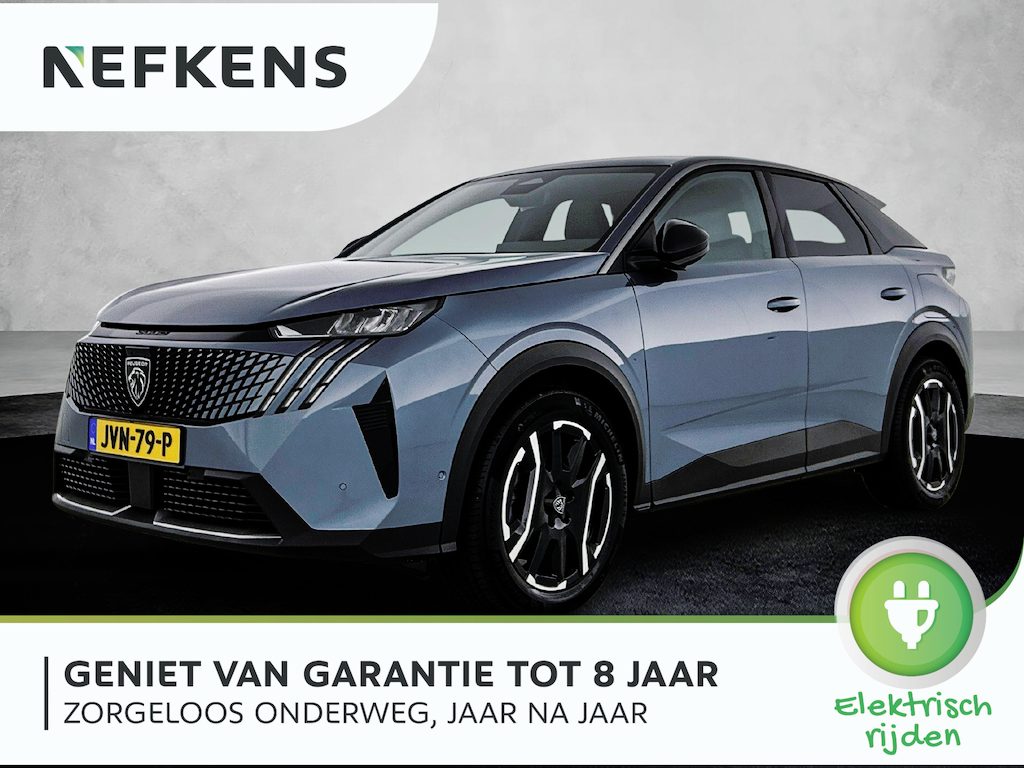 Peugeot E-3008 SUV Allure Avantage 73 kWh 210pk | Accu 99 % | 526km WLTP Actieradius | Navigatie | 360° Camera | Stuurverwarming | Adaptieve Cruise Control | Climate Control | Parkeersensoren v+a | Dodehoeksensor | Led koplampen | Keyless | Draadloze Apple Carplay / Android Auto + Telefoonlader | Donker getint glas | Trekhaak | 19" Lichtmetalen velgen |