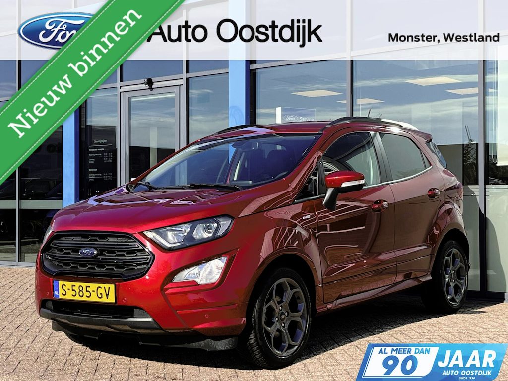 Ford EcoSport 1.0 EcoBoost ST-Line 125PK Automaat Winterpack Camera Cruise Carplay-Navi Blind-Spot Parkeersensoren Climate Privacy Glass All-Seasons *Dealer Onderhouden*