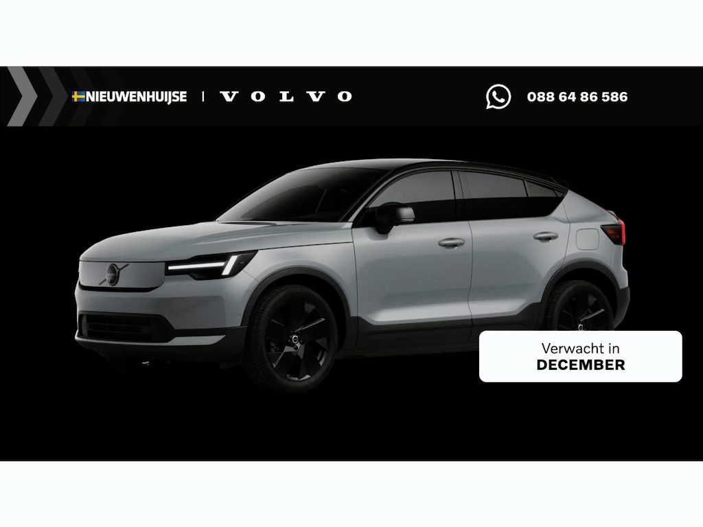 Volvo EC40 P5 Long Range Ultra Black Edition Europa 82 kWh | Nieuw Model | Matrix LED | Harman Kardon Audio | Adaptieve Cruise Control | Panoramadak | 20" | Stoelverwarming Voor + Achter | Getint Glas | BLIS |