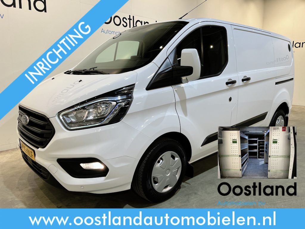 Ford Transit Custom 2.0 TDCI L1H1 Trend 130 PK / Servicebus / Bott Inrichting / Euro 6 / Schuifdeur L+R / Airco / CarPlay / Cruise Control / Camera / Navigatie / Klep / 3-Zits