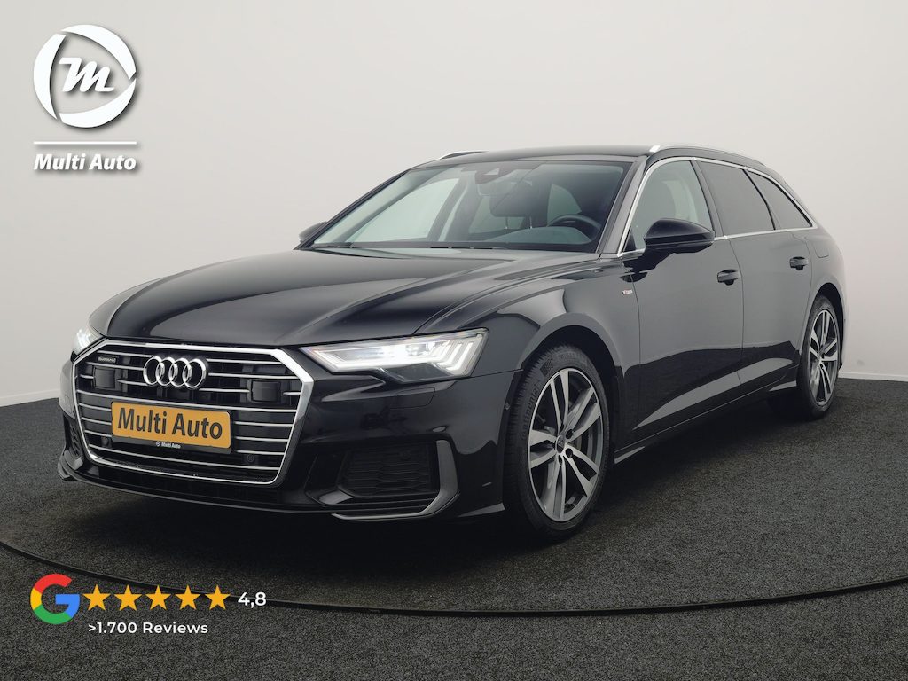 Audi A6 Avant 50 TFSI e Quattro S Line PHEV 300pk Dealer O.H | SOH 95,2% | Trekhaak Af Fabriek | Adaptive Cruise | Camera | Matrix LED | Lederen Sportstoelen Verwarmd | Sfeerverlichting | Apple Carplay | DAB | Navigatie | Virtual | 19"L.M | Plug In Hybrid |
