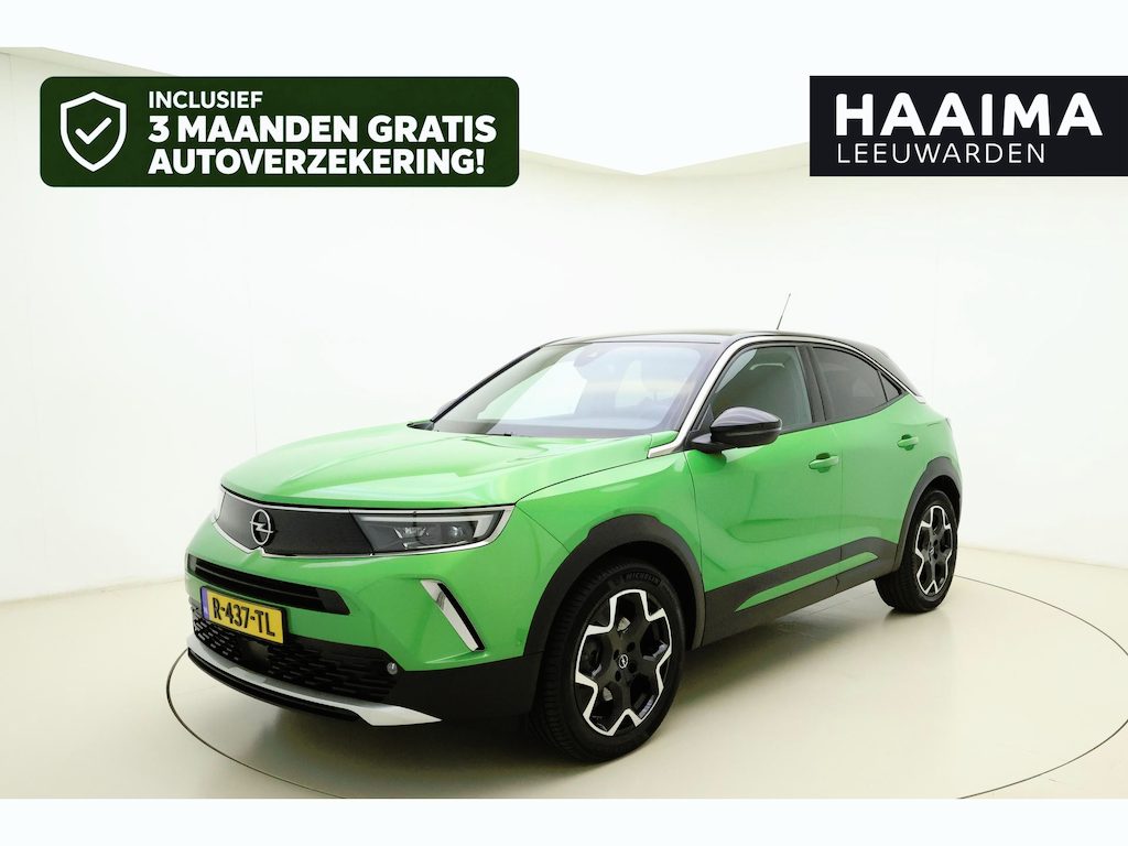 Opel Mokka-e Ultimate 50-kWh 11kw bl. | Navigatie | Stoel & Stuurverwarming | Keyless | Camera | Alcantara bekleding | Climate control | Zwart dak