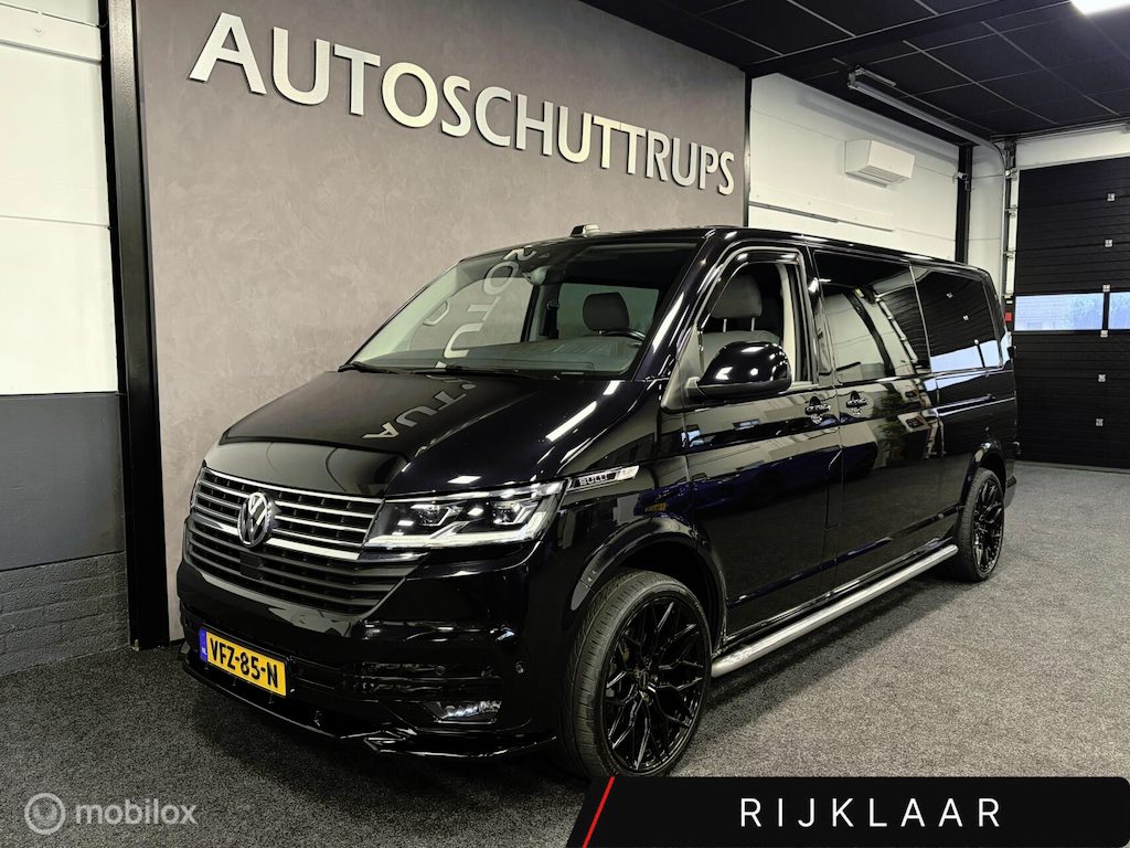 Volkswagen Transporter 2.0 TDI L2H1 150 PK DUBBEL CABINE Highline BULLI 2x SCHUIFDEUR / AUTOMAAT / L2 / GESTOFFEERDE BAK / VIRTUAL DASH / LEDEREN INTERIEUR / 20'' LMV
