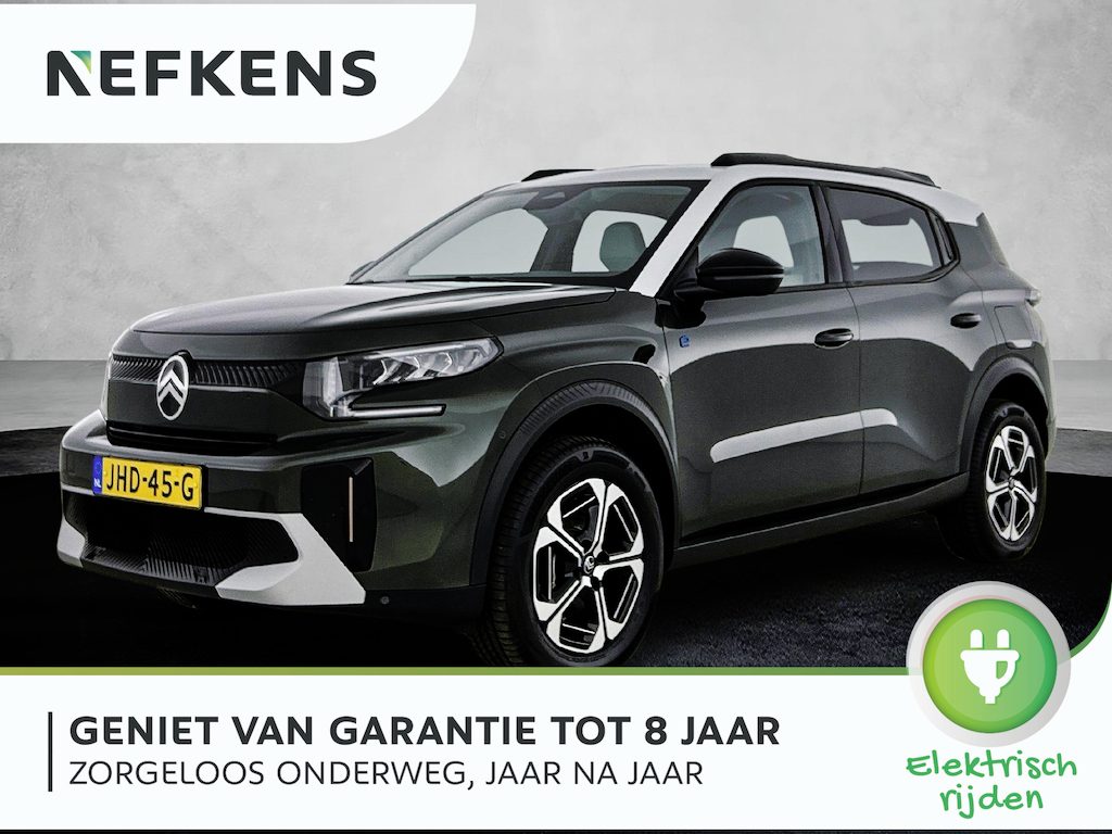 Citroën E-C3 Aircross SUV Max 44 kWh Comfort Range 113pk | Accu 95% | Lage kilometerstand! | Navigatie | Achteruitrijcamera | Climate Control | Cruise Control | Parkeersensoren v+a | Dodehoeksensor | Bluetooth | Draadloze Apple Carplay / Android Auto | Comfortstoelen | Elektrisch inklapbare spiegels | Led koplampen | Donker getint glas | 17" lichtmetalen velgen |
