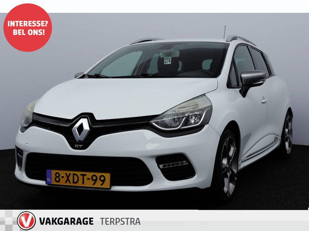 Renault Clio Estate 1.2 GT/ Automaat/ Stoelverw./ Sportstoelen/ 17''LMV/ Flippers/ Keyless/ LEDER/ Clima/ Cruise/ Navi/ Multi.Stuur/ Elek.Pakket/ Isofix/ PDC Achter.