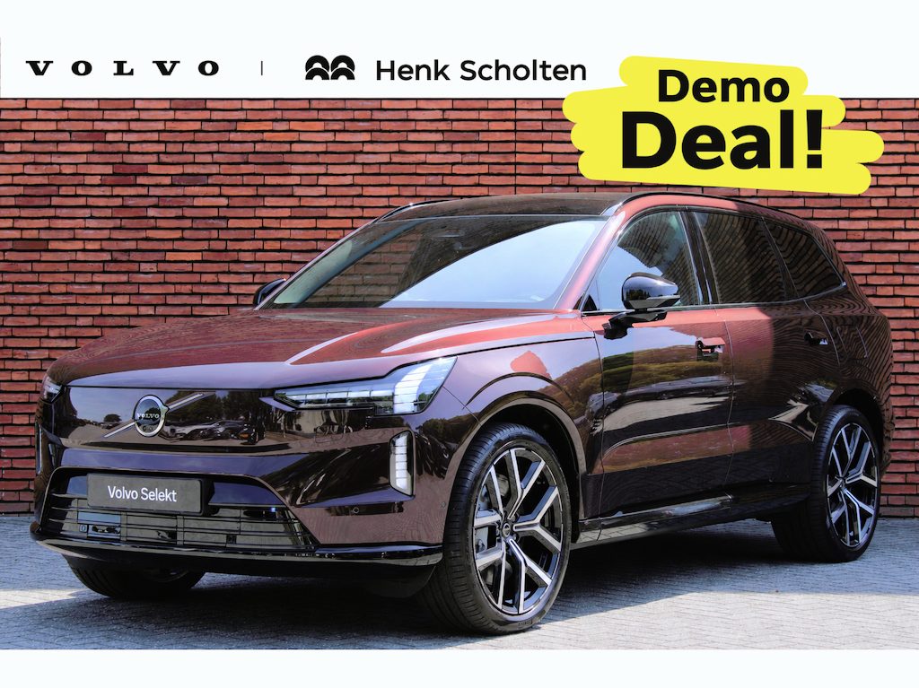 Volvo EX90 Twin Motor Performance Ultra 7p. 106 kWh | DEMO DEAL|Elektrochromatisch panoramadak | Bowers & Wilkins | Geventileerde voorstoelen | Massagefunctie op de voorstoelen | 22 inch. lichtmetalen velgen | Gelamineerde zijruiten | Extra getint glas | 360 graden camera | Head up display | Stoel-/ stuurwielverwarming | Verwarmde achterbank | Park pilot assist