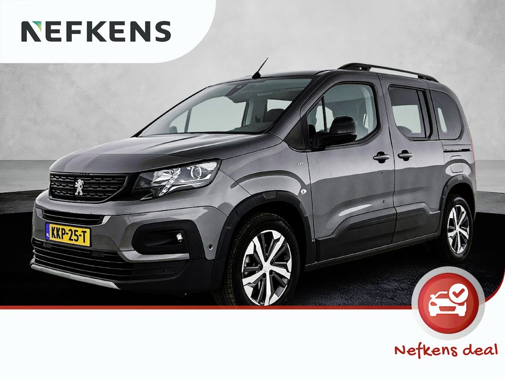 Peugeot Rifter GT 130pk Automaat | Navigatie via Apple Carplay / Android Auto | Achteruitrijcamera | Climate Control | Cruise Control | Parkeersensoren v+a | Dodehoeksensor | Keyless | Elektrisch inklapbare spiegels | Bluetooth | DAB+ radio | Multifunctioneel lederen stuurwiel | Donker getint glas | Trekhaak | 2x Schuifdeur | 17" lichtmetalen velgen |