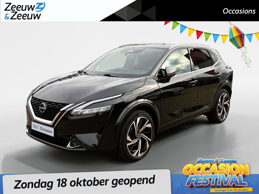 Nissan Qashqai 1.3 MHEV Xtronic Tekna Plus *Automaat*Navi+360Camera*Winter Pack*Elekt. Stoelen*Lederen bekleding*HUD*Adapt. Cruise Control*Memory stoelen*1ste eigenaar!