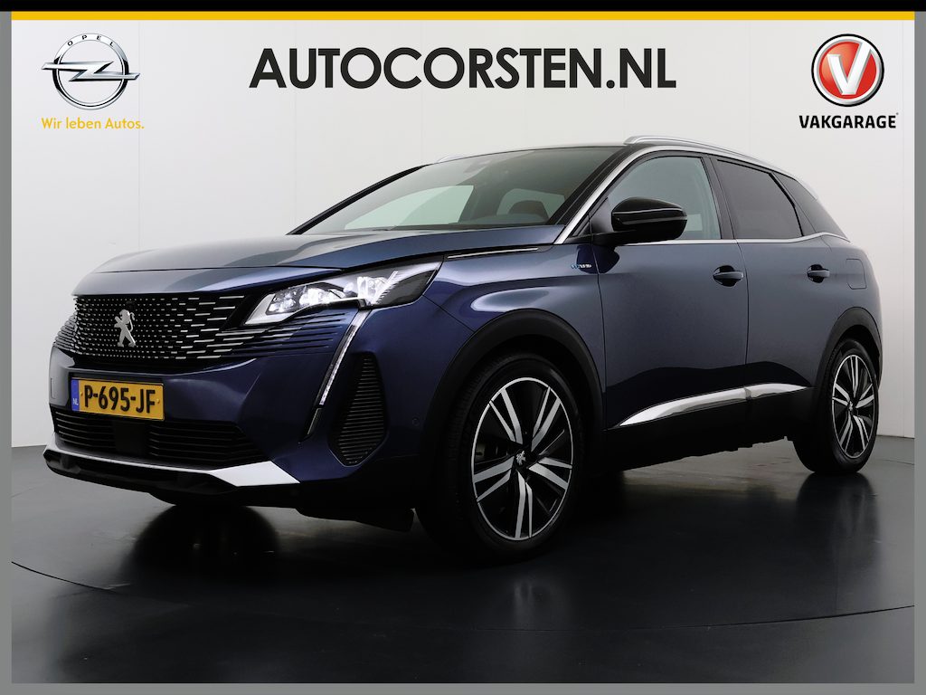 Peugeot 3008 1.6T HYbrid 225 GT SOH 91% Trekhaak 3D-Navi Focal®-Audio Adap.Cruise Elek.Stoelen+Memory+Verwarmd 360°Camera Elek.Achterklep Apple Carplay Android Auto Pack Business Lane Assist Ecc DAB+ Pdc Privacy Glas Led Bluetooth Lmv 19" Dodehoekdetectie 1.250KG Trekgewicht 1e Eigenaar Dealeronderhouden Origineel Nederlandse Auto