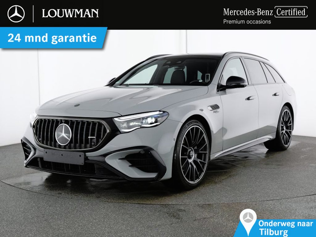 Mercedes-Benz E-klasse Estate Mercedes-AMG 53 4MATIC+ AMG Premium | Trekhaak | Alarm 3 | MBUX Superscreen | 21 Inch AMG Velgen | Distronic | Panorama Schuif-Kanteldak. Inclusief 24 maanden MB Certified garantie voor Europa.