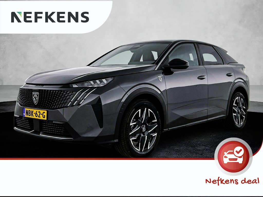Peugeot 3008 1.2 Hybrid 145pk GT Automaat | 3-Fase | Elektrische Achterklep | Adaptieve Cruise Control | Navigatie | 19"LMV | Matrix-LED | Dodehoekdetectie | Stoelverwarming |