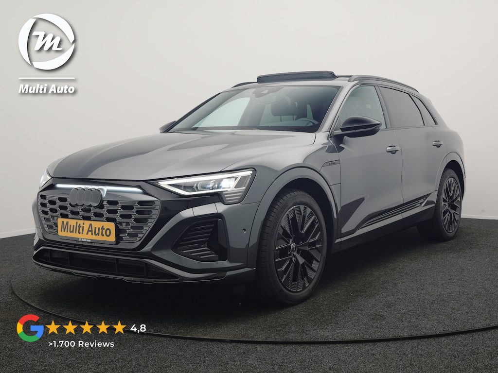 Audi Q8 e-tron 55 quattro S Edition Competition 115 kWh Dealer O.H | Panodak | Luchtvering | Camera | Bang & Olufsen | Alcantara Sportstoelen Memory & Verwarmd | Sfeerverlichting | Cruise Control | DAB | Navigatie | Virtual | 21"L.M |