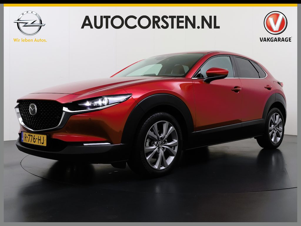Mazda CX-30 2.0I M.Hybrid Luxury Automaat Leder+Memory Adap.Cruise Bose®-Audio Camera Stuur+Stoelverwarming Navi Bluetooth Apple Carplay/Android Auto e-SkyActiv-G Dodehoekdetectie Elek.Achterklep Keyless Regen-Lichtsensor Privacy Glas Lmv Isofix 1e Eigenaar Origineel Nederlandse Auto