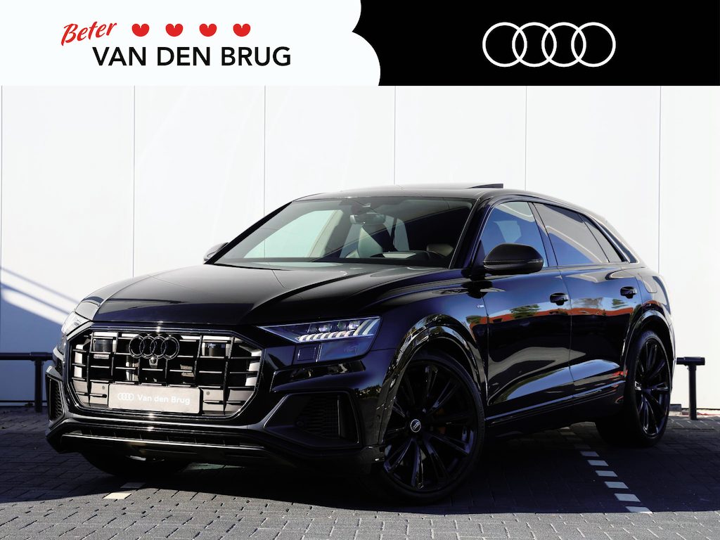 Audi Q8 60 TFSI e quattro Pro Line S Competition | Panorama dak | Head-up | B&O | 23'' velgen | Leder | Rode accenten | 360° camera | Stoelverwarming v+a | Luchtvering |