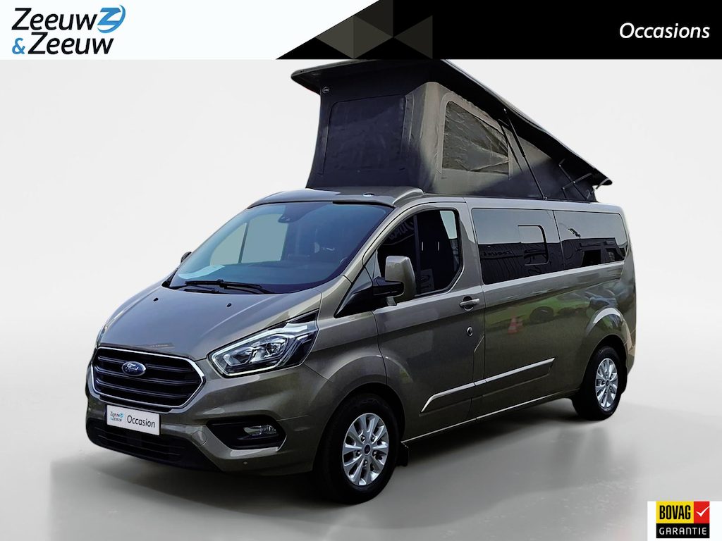 Ford Transit Custom Camper 170pk automaat | Keuken met gootsteen- koelkast- gasfornuis | Zonnescherm | Nieuwe distributieriem | Cruise control | Trekhaak | Extra opbergruimte | Stoelverwarming