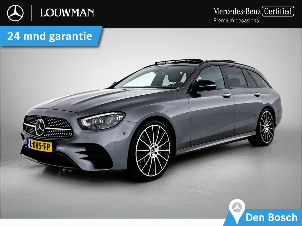 Mercedes-Benz E-klasse Estate 200 AMG line | Panoramaschuifdak | Trekhaak | Burmester® Surround-Soundsystem | Memory seats | Alarm SCM3 |Rijassistentiepakket | Inclusief 24 maanden MB Certified garantie voor Europa.