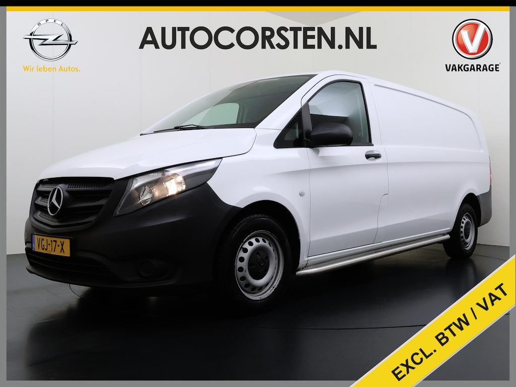 Mercedes-Benz Vito 110CDI Extra Lang *OPRIJ-PLAAT* 3-Pers.Camera Airco Bluetooth Licht-/regensensor Betonplex Vloer Wandbetimmering Sidebars Euro 6 Origineel Nederlandse Auto