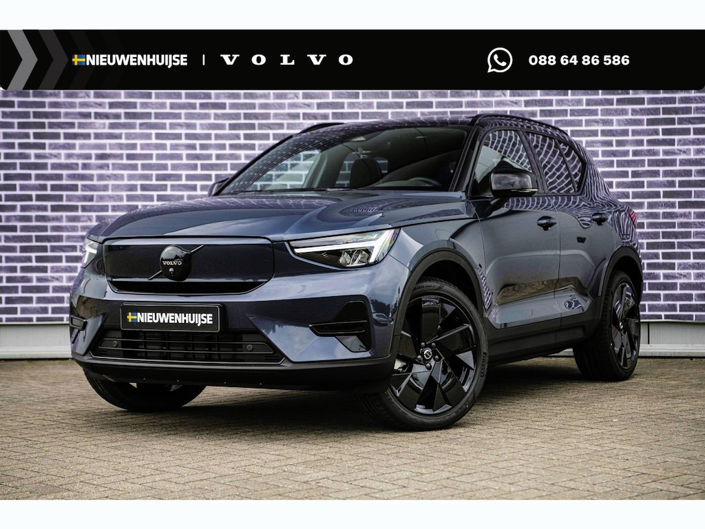 Volvo EX40 Volvo EX40 Single Motor Extended Range Ultra Black Edition Europa | Harman Kardon audio | 20" | Schuif-/kanteldak | Getint Glas | Elektrische stoelverstelling | Nubuck bekleding | Adaptive Cruise Control | Dodehoekdetectie |