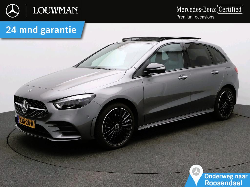 Mercedes-Benz B-klasse 250 e AMG Nightpakket Plug-In Hybride | Panoramadak | Head-up display | Sfeerverlichting | Memory | 360°-Camera | Dode Hoek Ass | Inclusief 24 maanden Mercedes-Benz Certified garantie voor Europa.