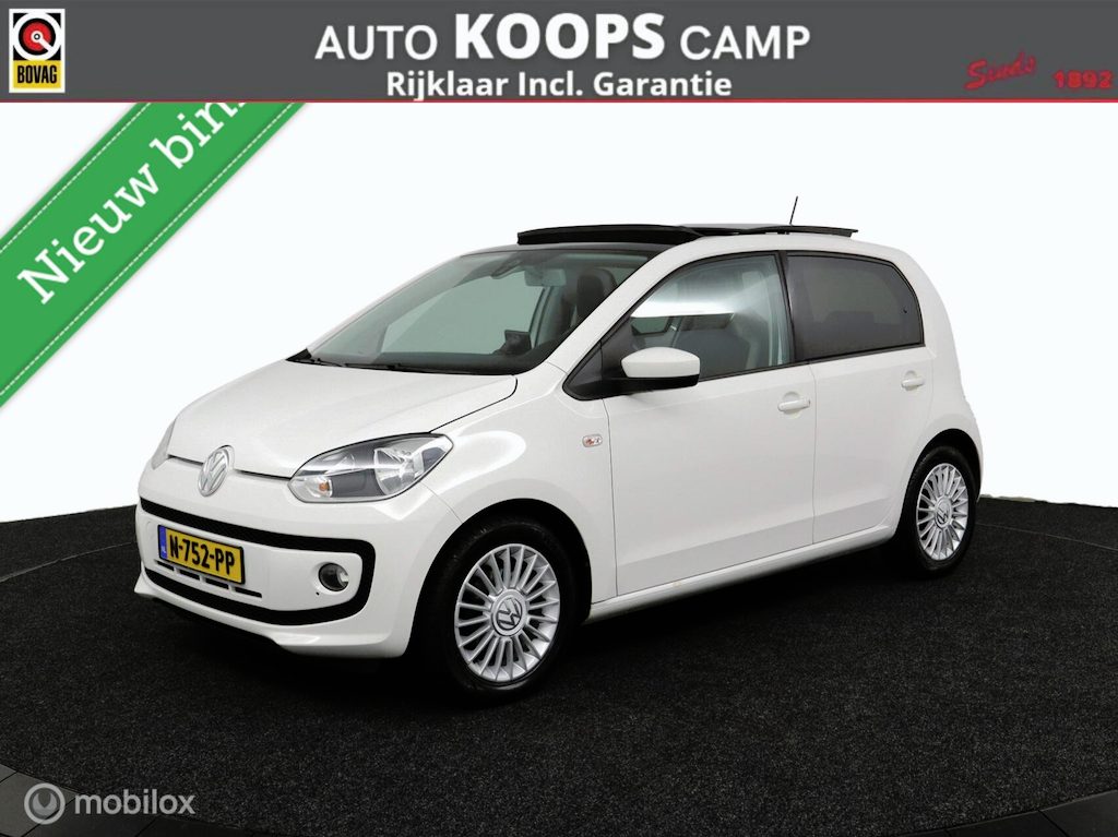 Volkswagen Up! 1.0 high up! BlueMotion | Vol in Opties | schuif \ kanteldak | Fender audio | Navi | Stoelverwarming | Km stand aantoonbaar | Parkeersensoren | DEALER-STAAT