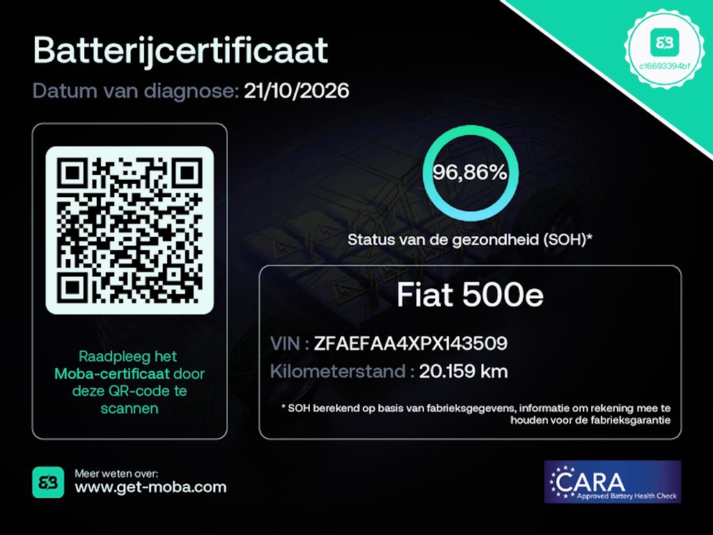 Fiat 500e Icon 42 kWh SOH 96,9%