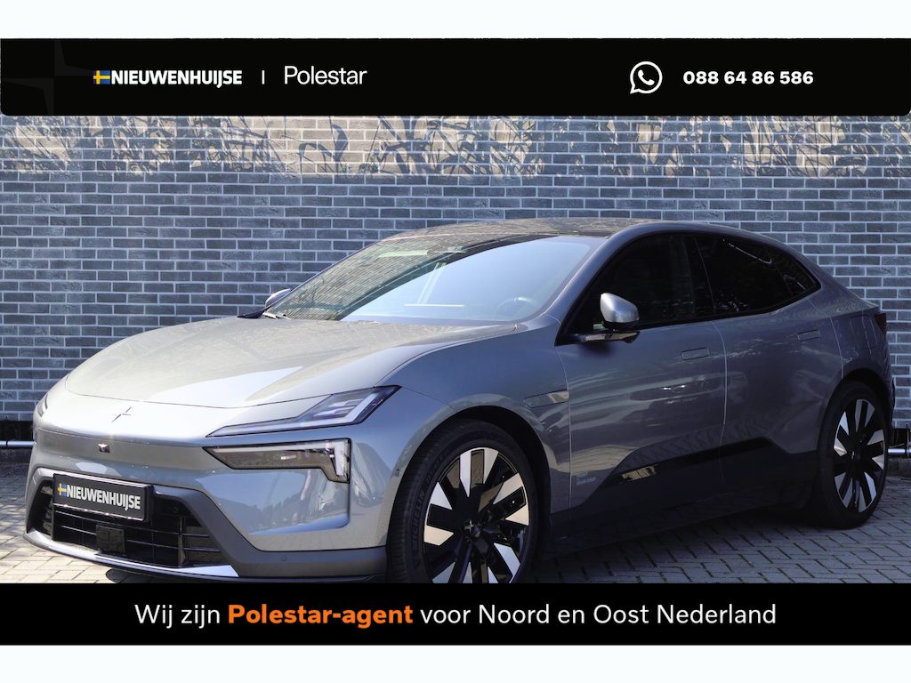 Polestar 4 Long Range Single Motor 100 kWh Prime | Plus | Pilot | Pro | Adaptieve Cruise Control | Elektrochromatisch glazen dak | Kunstlederen Bekleding | Stoel-/Stuurverwarming | Harman Kardon Audio | 360° Parkeercamera | Pixel LED Koplampen | Head-Up Display | Stoelen Elektr. Verstelbaar + Geheugen | 21" Velgen |