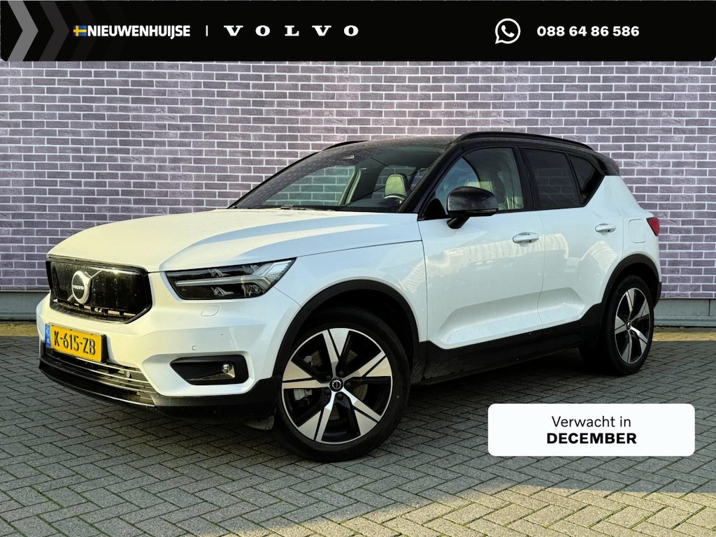 Volvo XC40 Recharge P8 AWD R-Design | Trekhaak | Warmtepomp | Harman Kardon Audio | Achteruitrijcamera | Keyless Entry | Elektrische Achterklep | Elektrisch Verstelbare Voorstoelen | Lederen Bekleding | Stoelverwarming voor en achter | Cruise Control Adaptief | BLIS | Navigatie
