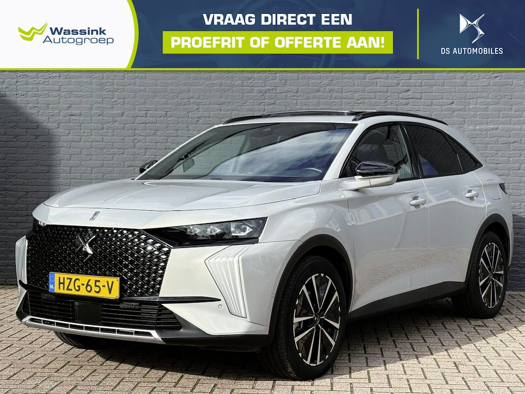 DS 7 1.6 PHEV 300 4x4 Pallas | Adaptieve Cruise Control | Lane Assist | Schuif-Kanteldak | Elektrisch Verstelbare Voorstoelen | Stoelverwarming | Navigatie | Apple Carplay | 360 graden Camera | Parkeersensoren Voor & Achter | Elektrische Achterklep | |