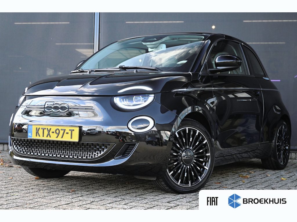 Fiat 500e La Prima 42 kWh 96%SOH! 3 Fase | Panoramadak | Vol-Leder | Navigatie | Adaptive Cruise Control | Dodehoekdetectie | !!