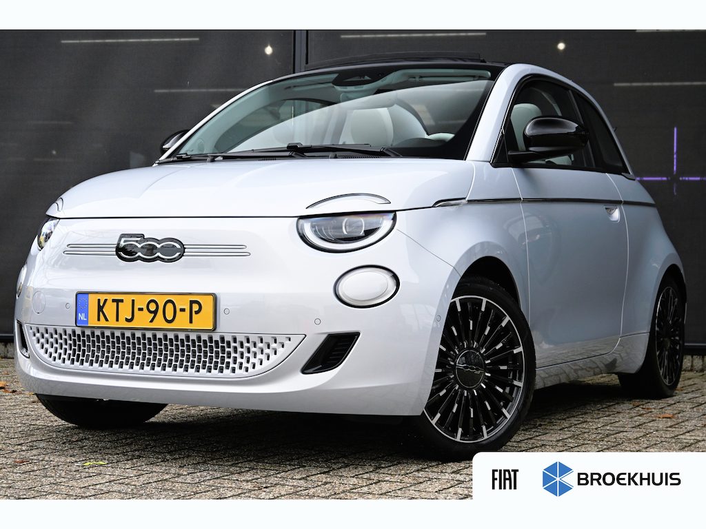 Fiat 500C La Prima 42 kWh DEMO-DEAL! Tot 8 Jaar Garantie! | JBL | Panoramadak | Vol-Leder | Adaptive Cruise | Stoelverwarming | Keyless-Entry |