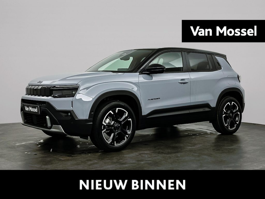 Jeep Avenger 1.2 e-Hybrid Summit | Camera 360 | Sensoren V+A | Naviagtie | Apple Carplay | LMV | Schuif/kanteldak | Elektrische Achterklep | Adaptieve Cruise Control met Highway Assist | Stoel Verwarming | 110PK | Draadloos Laden | JBL Speakers | Tot 8 jaar garantie!