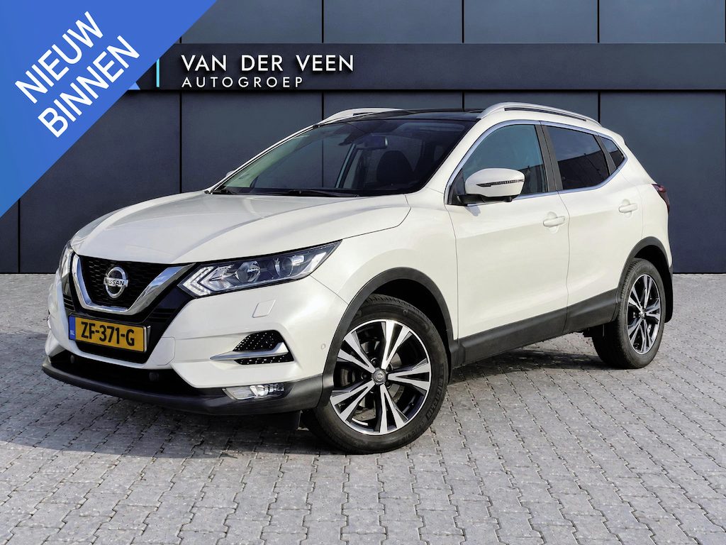 Nissan Qashqai 1.2 Tekna | Incl. 12 maanden garantie | 360° Camera | Parkeersensoren | Cruise control | Stoelverwarming | Bluetooth | panorama dak | Radio | Navigatie | climate control | Lichtmetalen velgen | Keyless || Key les|