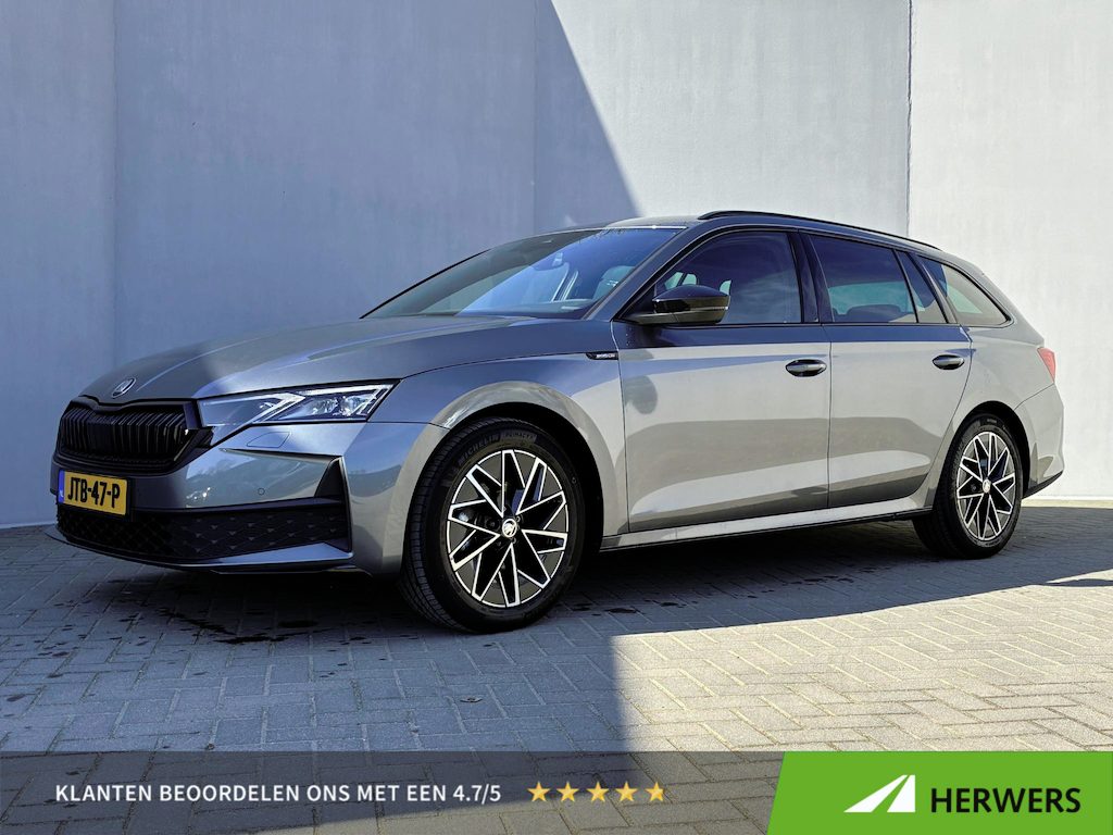 Skoda Octavia Combi 1.5 TSI MHEV Sportline / Fabrieksgarantie t/m 12-2026 / Adaptieve Cruise Control / Navigatie / Apple Carplay/Android Auto / Achteruitrijcamera / Stoelverwarming / Sportstoelen / Elektrische achterklep /