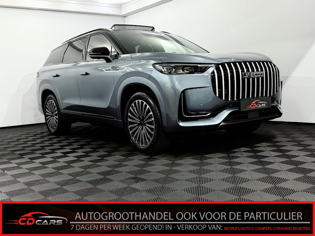 Jaecoo 8 1.5 SHS-P Exclusive 7p Panoramadak, leder, 360 Camera, Head-up display, Sony geluidsysteem, Elektrische achterklep, Cruise control adaptief, Massage stoelen, 7 jaar garantie