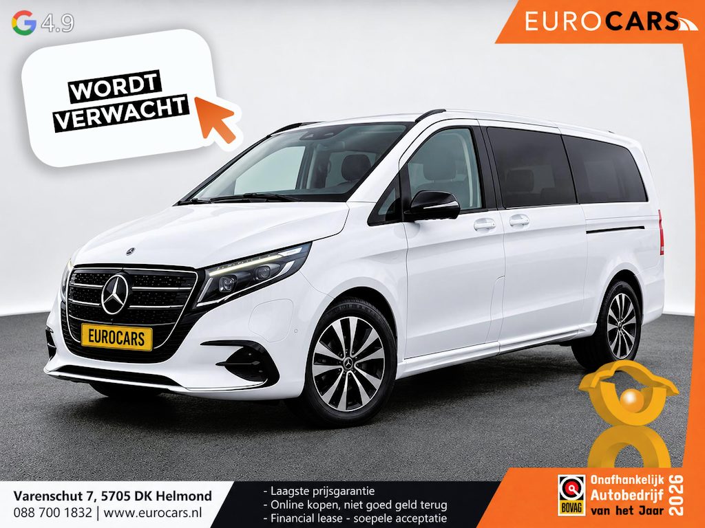 Mercedes-Benz EQV 250 Lang 60 kWh 6-persoons Navigatie Apple CarPlay Android Auto Camera Parkeerhulp Adaptive Cruise Control Full Led Dodehoekdetectie Stoel- en stuurverwarming Virtual Cockpit Climate Control Lichtmetalen velgen
