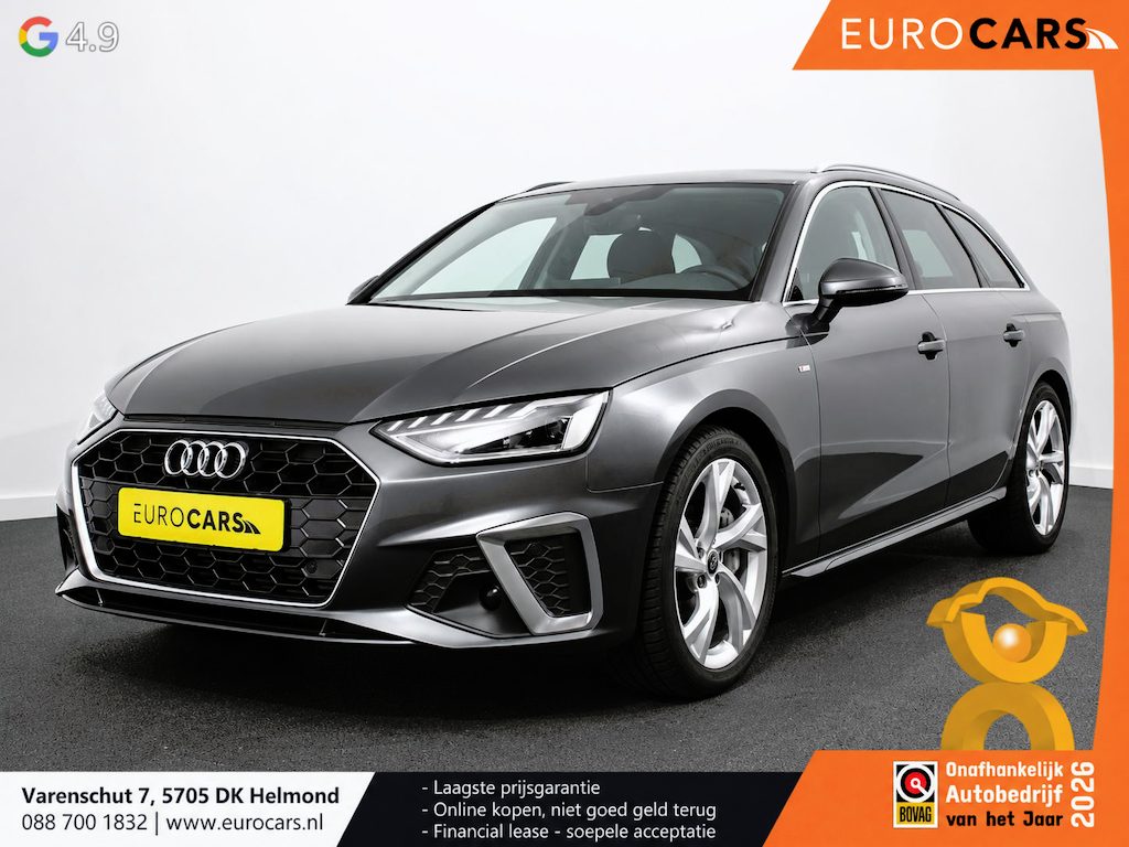 Audi A4 Avant 40 TFSI 204 pk S-tronic S Line Plus Navigatie Adaptive Cruise Control Parkeersensoren Camera Lane Assist Elektrische achterklep Stoelverwarming Ledverlichting Virtual Cockpit Climatronic
