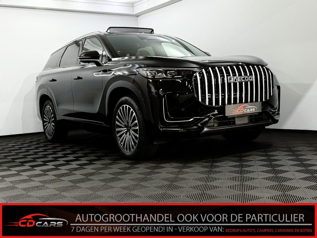Jaecoo 8 1.5 SHS-P Exclusive 7p 428PK Panoramadak, Brown leder, 360 Camera, Head-up display, Sony geluidsysteem, Elektrische achterklep, Cruise control adaptief, Massage stoelen, 7 jaar garantie