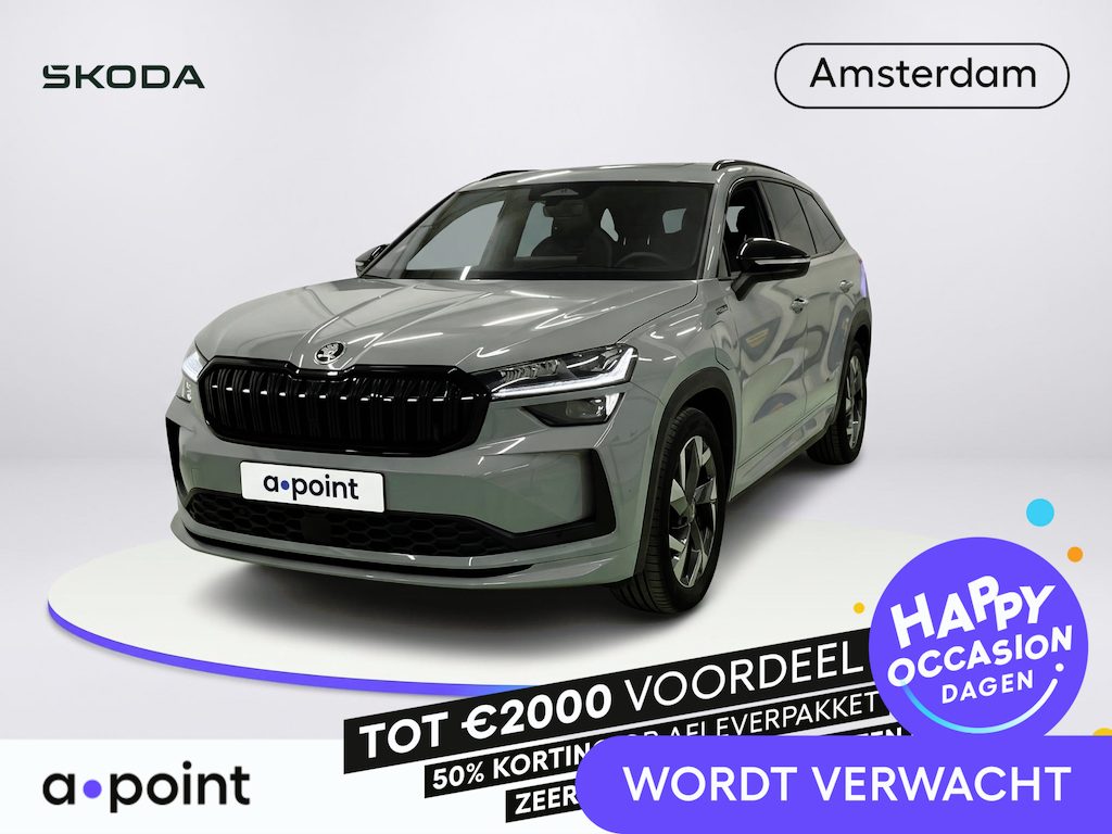 Skoda Kodiaq 1.5 TSI PHEV Sportline Business 204 pk Automaat (DSG) | Navigatie | Panoramadak | Trekhaak (wegklapbaar) | Park assist | Achteruitrijcamera | Adaptieve cruise control | Stoelverwarming v/a | LED | Draadloze Telefoon oplader |