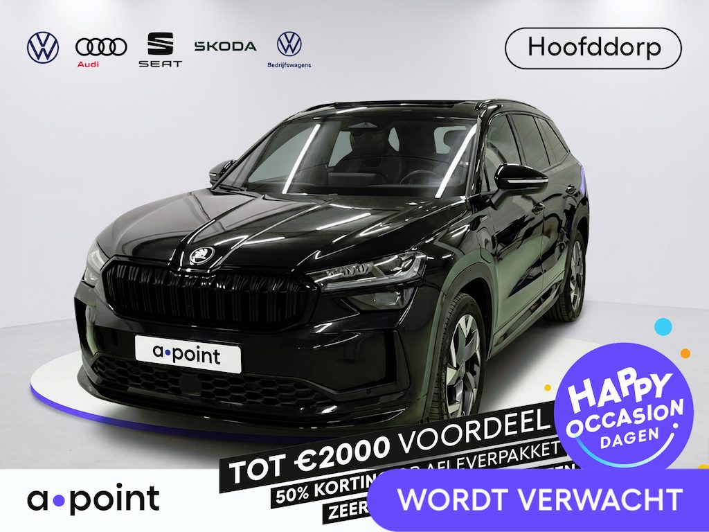 Skoda Kodiaq 1.5 TSI PHEV Sportline Business 204 pk Automaat (DSG) | Verlengde garantie | Navigatie | Panoramadak | Trekhaak (wegklapbaar) | Parkeersensoren | Achteruitrijcamera | Adaptieve cruise control | Stuur / Stoelverwarming | Apple carplay / Android auto |