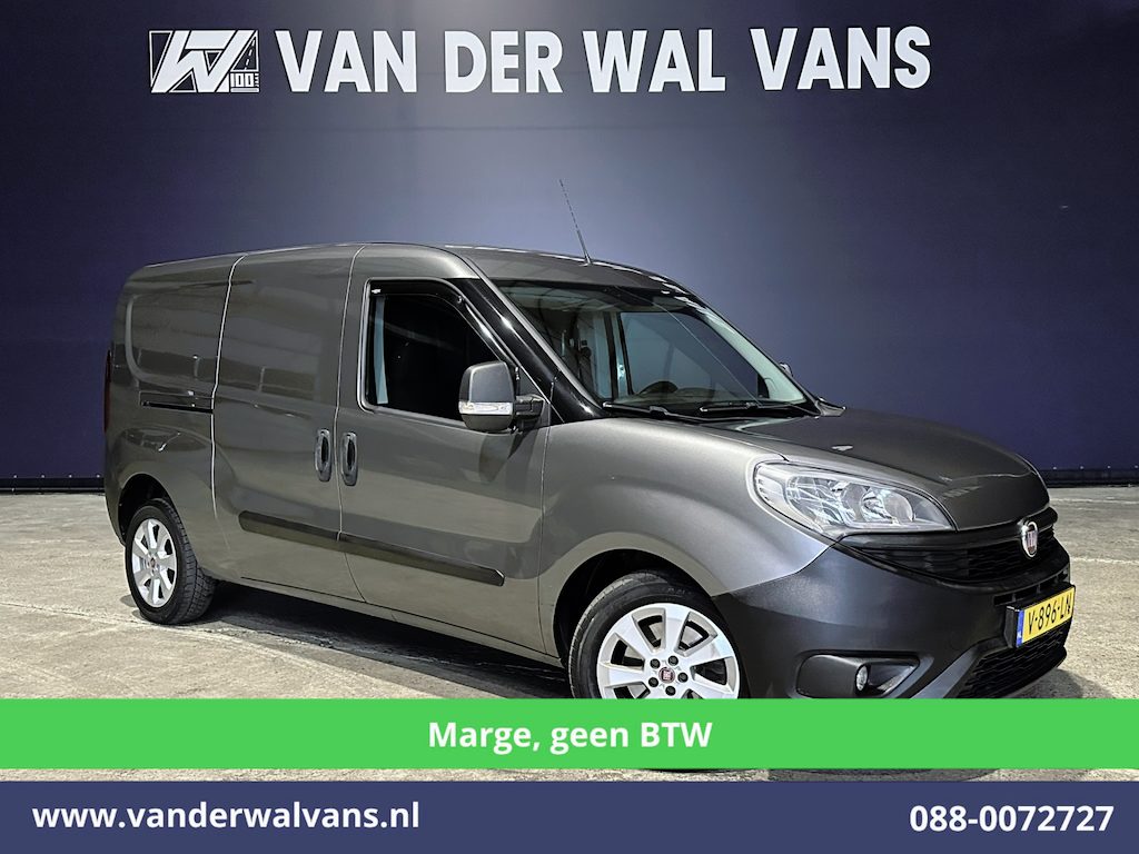 Fiat Doblò Cargo 1.6 MJ 120pk **MARGE, geen BTW** L2H1 Euro6 Airco | 3-Zits | Camera | Trekhaak | Cruisecontrol | LM Velgen Parkeersensoren, Android Auto, Bijrijdersbank