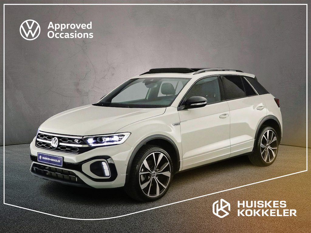 Volkswagen T-Roc R-Line 1.5 TSI 150pk DSG Automaat Panoramadak, Black Style, Adaptive cruise control, Achteruitrijcamera, Elektrische achterklep, LED koplampen, Stoelverwarming