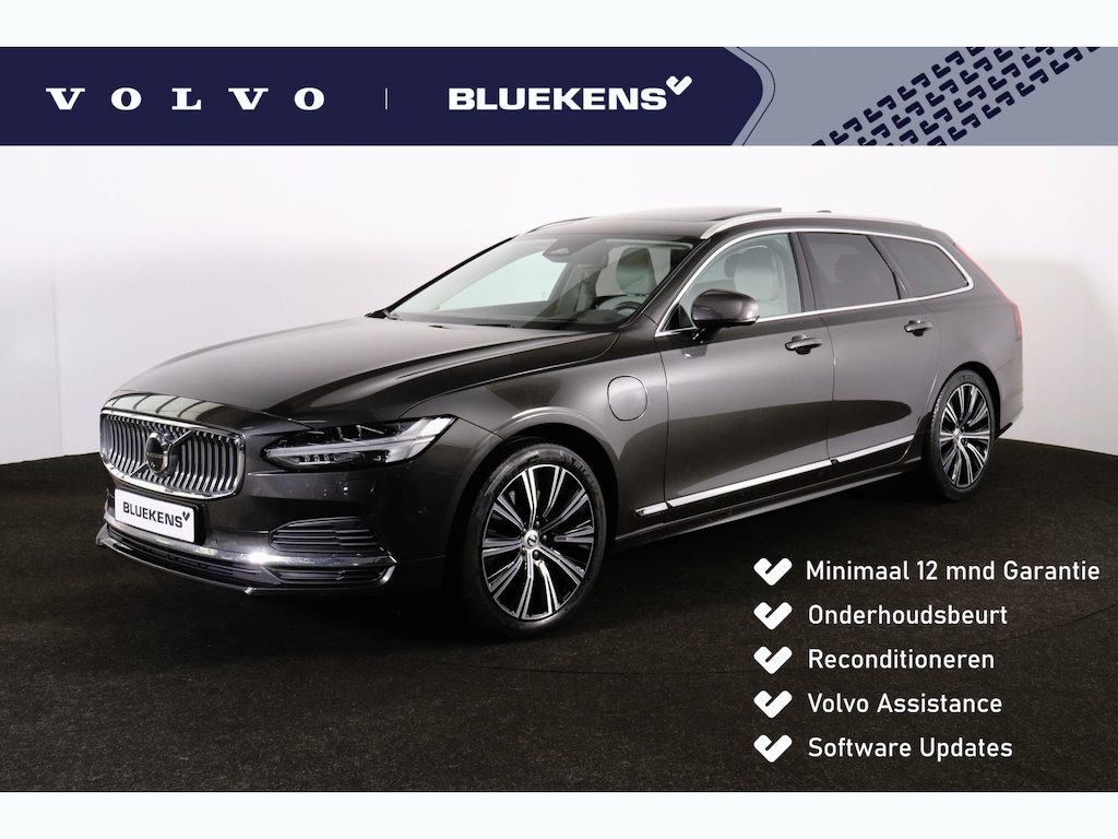 Volvo V90 T6 Recharge AWD Ultimate Bright - Panorama/schuifdak - IntelliSafe Assist & Surround - 360º Camera - Harman/Kardon audio - Adaptieve LED koplampen - Verwarmde voorstoelen, stuur & achterbank - Parkeersensoren voor & achter - Elektr. bedienb. voorstoelen met geheugen - Head up display - Extra getint glas - Inklapbare trekhaak - 19' LMV