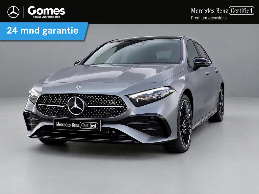 Mercedes-Benz A-klasse 250 e Business Solution AMG | AMG Plus Pakket | Night Pakket | Panoramadak | Burmester Surround Sound | 360° Camera | Head-up Display | Dodehoekassistent | MULTIBEAM LED Koplampen | Elektrisch Verstelbare Stoelen + Memory | Stoelverwarming | Sfeerverlichting | Apple CarPlay | Android Auto | Elektrisch Inklapbare Buitenspiegels | Parkeersensoren