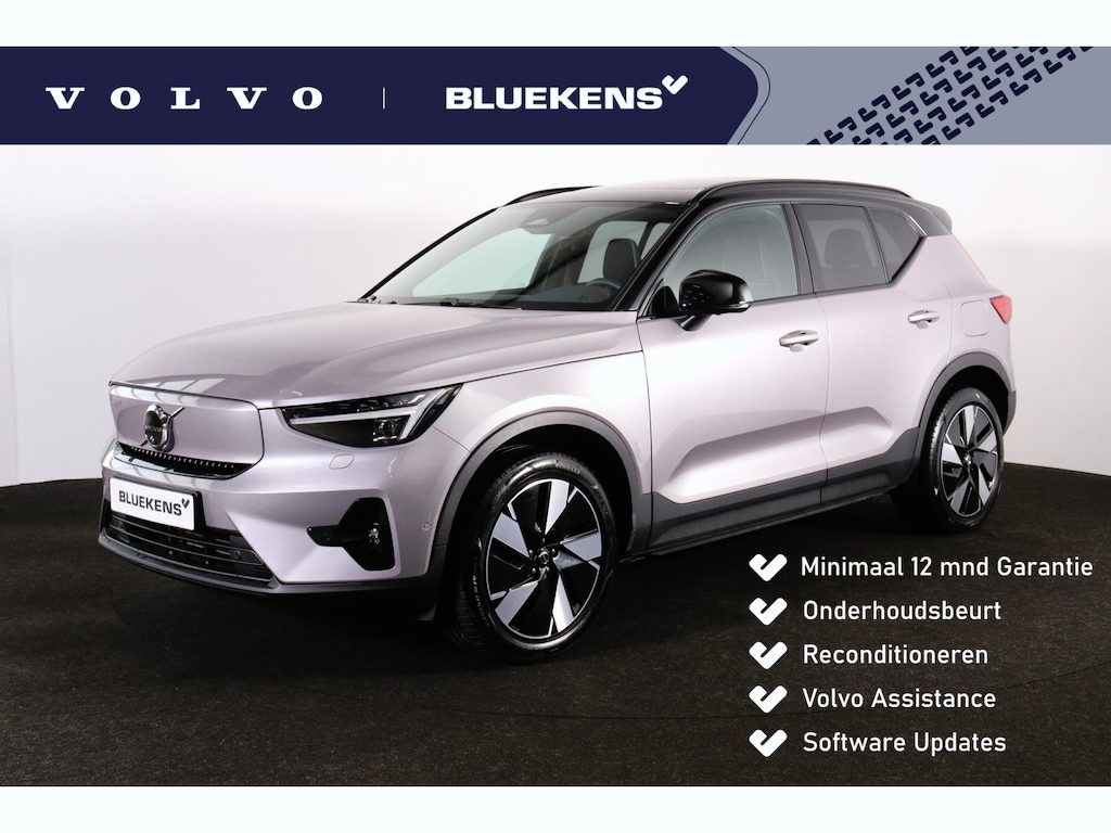Volvo EX40 Extended Range Ultra 82 kWh - Panorama/schuifdak - IntelliSafe Assist & Surround - 360º Camera - Harman/Kardon audio - Verwarmde voorstoelen, stuur & achterbank - Parkeersensoren voor & achter - Elektr. bedienb. voorstoelen met geheugen links - Draadloze tel. lader - Warmtepomp - Extra getint glas - Inklapbare trekhaak - 19' LMV