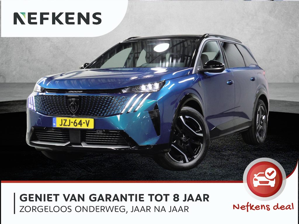 Peugeot e-5008 GT Avantage 73 kWh 7p 210PK | 1ste eigenaar | TOT 8 JAAR GARANTIE!| ACCURAPPORT 99% | AUTOMAAT | AppleCarPlay/AndroidAuto | Adaptive Cruise Control | Verwarmbare Voorstoelen | 360'Camera | Alcantara/Leer | Sfeerverlichting | Virt.Cockpit | Keyless | Two-tone | Elektrische Klep | Warmtepomp |