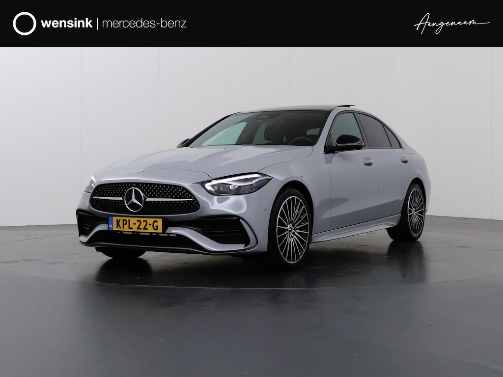 Mercedes-Benz C-klasse 300 e Business Solution AMG | Trekhaak | Panoramadak | Burmerster | Night | Multispaaks wielen | Leder | Digital Light | 360 graden camera |