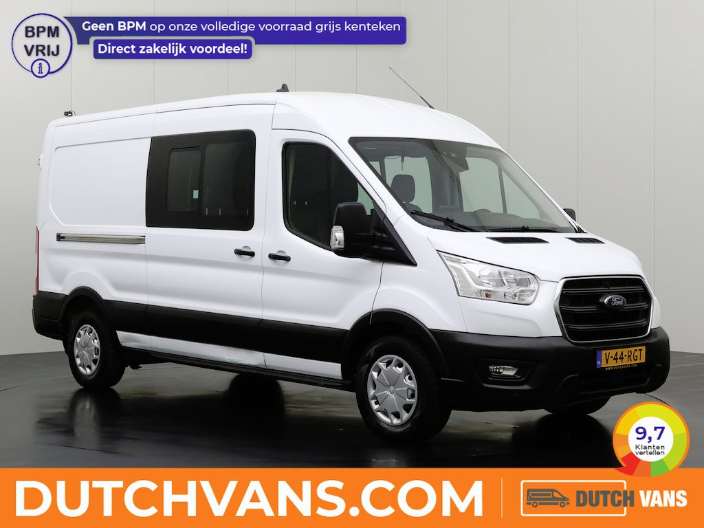 Ford Transit 2.0TDCi 130PK L3H2 Dubbele Cabine | 7-Persoons | Navigatie | Camera | Airco | Cruise | trekhaak | Leder