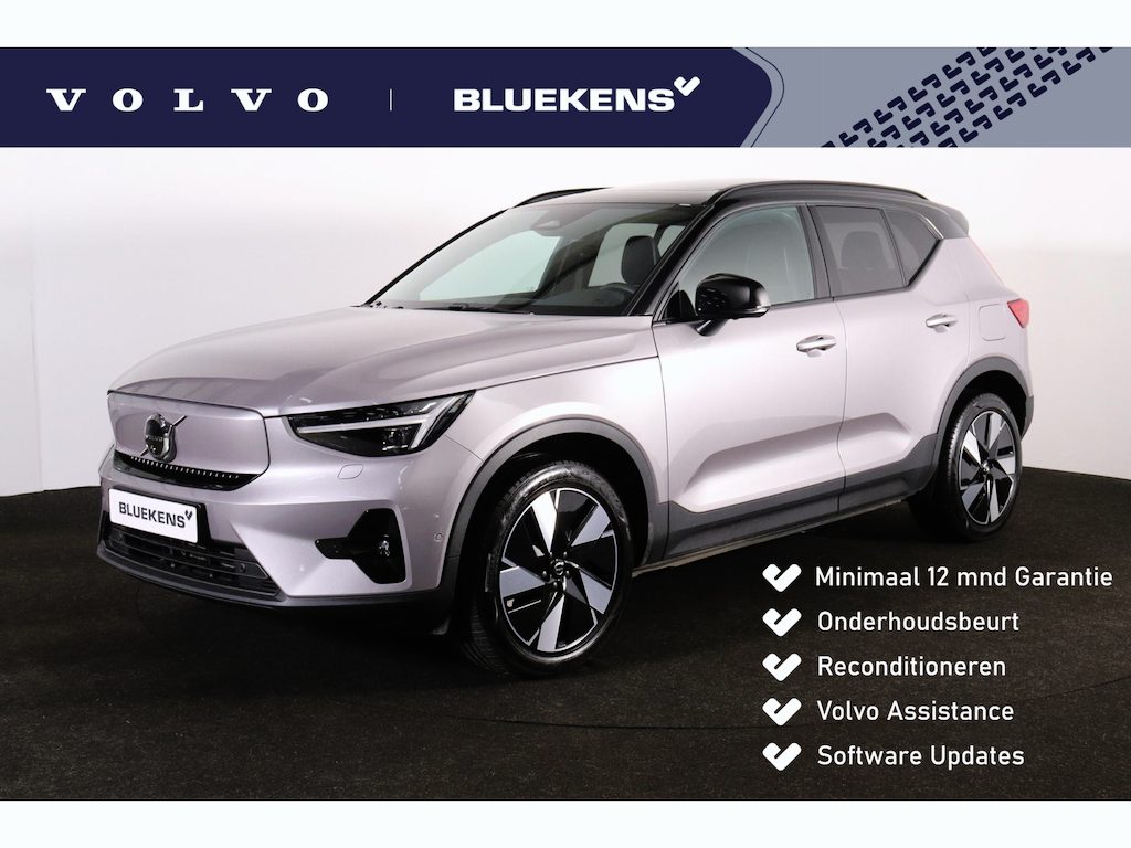 Volvo EX40 Extended Range Ultra 82 kWh - Panorama/schuifdak - IntelliSafe Assist & Surround - 360º Camera - Harman/Kardon audio - Verwarmde voorstoelen, stuur & achterbank - Parkeersensoren voor & achter - Elektr. bedienb. voorstoelen met geheugen links - Draadloze tel. lader - Warmtepomp - Extra getint glas - Inklapbare trekhaak - 19' LMV