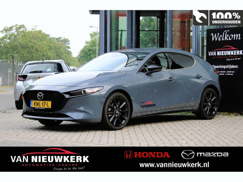 Mazda 3 Hatchback Skyactiv-G 140pk M Hybrid Aut Homura | Keyless | Stoel & Stuur verwarming | HUD | A Cruise | LED | CarPlay & Android |