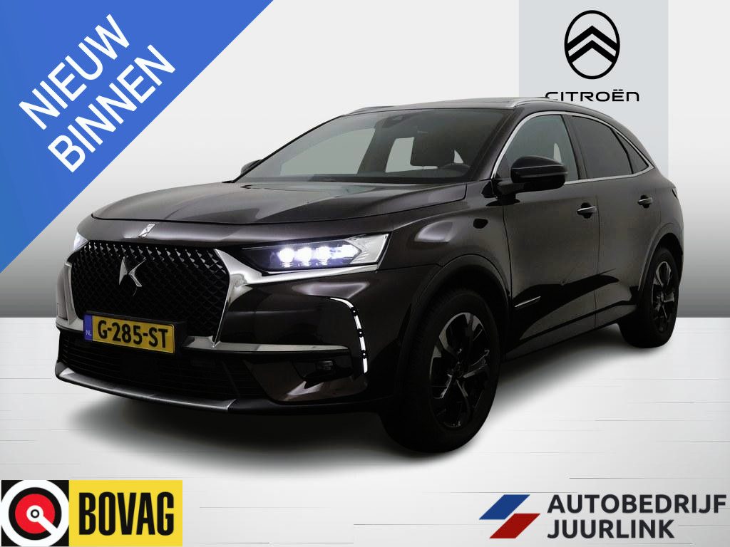 DS 7 Crossback 1.6T 180pk Aut. RIVOLI Pano/Trekhaak/Leder/Nav/ Comfort.Stoelen/Led/Ecc/Stoelverw./El.Klep/Keyless/Trekgewicht.1550kg 4S.Banden